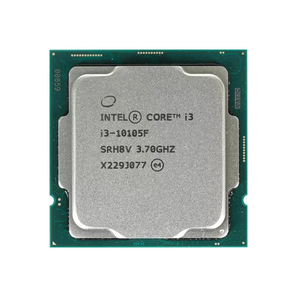 Процессор INTEL Core i3 10105F 3.7 ГГц и 4.4 в режиме Turbo Ггц  Turbo, [CM8070104291323 SRH8V]