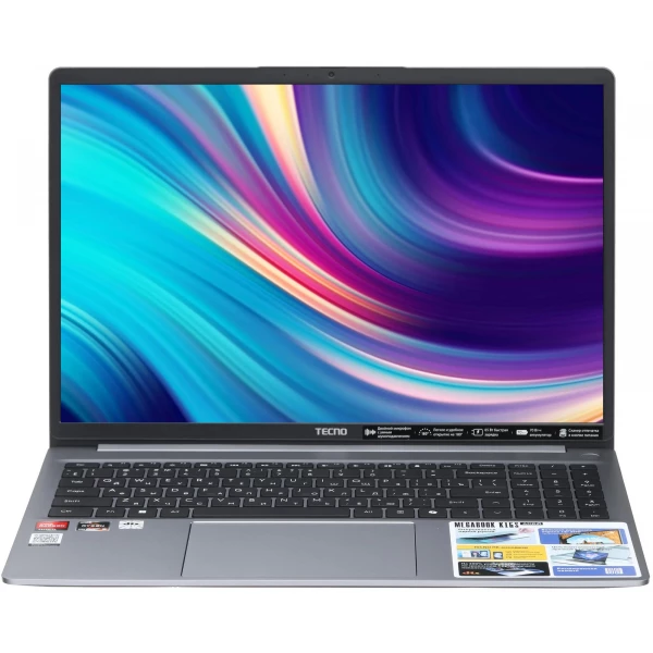 Ноутбуки TECNO Megabook K16S , 16 ", AMD Radeon Graphics, 8 ГБ RAM, серый [4894950000000]