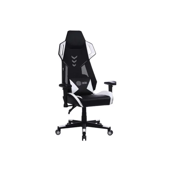 Кресло CACTUS CS-CHR-090BLW на колесиках, эко.кожа/сетка, черный/белый [CS-CHR-090BLW]