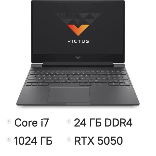 Ноутбук HP Victus 15-fa2309tx, 15.6 ", NVIDIA GeForce RTX 5050, 24 ГБ RAM, серебристый [C25MSPA]