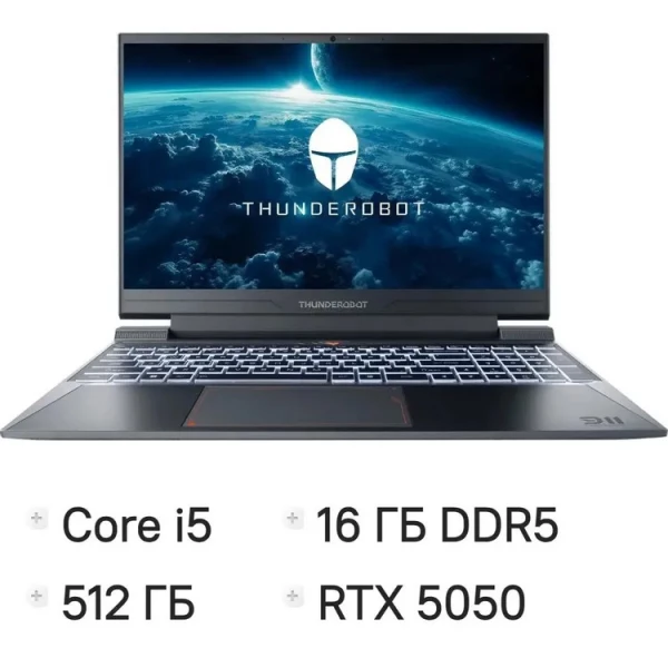 Ноутбук Thunderobot 911 X Wild Hunter G3 Evo, 15.6 ", NVIDIA GeForce RTX 5050, 16 ГБ RAM, серый [JT009R00KRU]